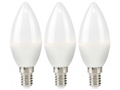NEDIS LED žárovka E14/ svíčka/ 2,8 W/ 220 V/ 250 lm/ 2700 K/ teplá Bílá/ matná/ 3 kusy
