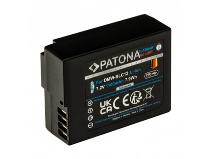 PATONA baterie pro foto Panasonic DMW-BLC12 1100mAh Li-Ion Platinum USB-C nabíjení