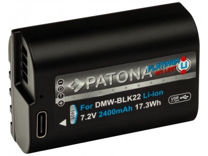 PATONA baterie pro digitální kameru Panasonic DMW-BLK22 2400mAh Li-Ion Platinum USB-C nabíjení