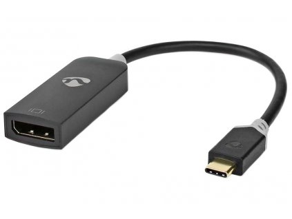 NEDIS kabelový adaptér USB 3.2 Gen 1/ USB-C zástrčka - DisplayPort zásuvka/ kulatý/ černý/ BOX/ 20cm