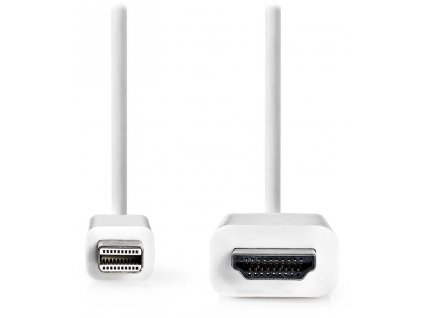 NEDIS kabel mini DisplayPort – HDMI/ mini DisplayPort zástrčka - HDMI zástrčka/ bílý/ bulk/ 2m