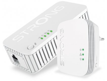 STRONG sada 2 adaptérů Powerline WF 1000 DUO MINI/ Powerline 1000 Mbit/s/ Wi-Fi 750 Mbit/s/ 1x LAN/ bílý