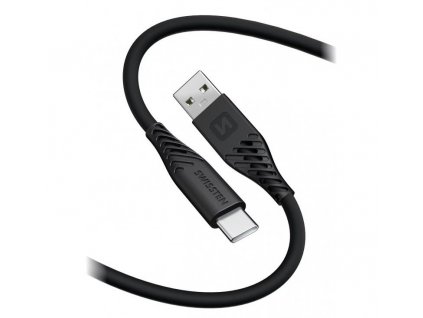 Swissten Datový kabel SOFT SILICONE USB / USB-C 1,5 M 60W ČERNÝ