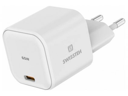 Swissten Síťový Adaptér GaN 1x USB-C 65W PD Bilý