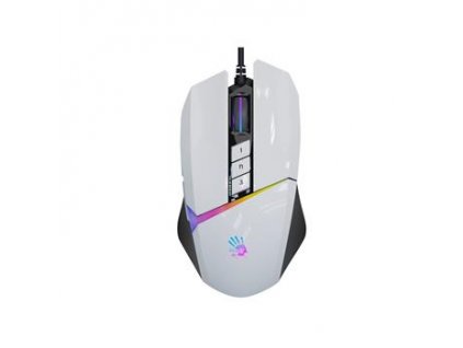 A4tech Bloody W60 Max Activated, RGB podsvícená herní myš, 12000 DPI, USB, bílá
