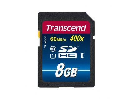 Transcend 8GB SDHC (Class10) UHS-I 400X (Premium) paměťová karta