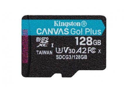 KINGSTON 128GB microSDHC Canvas Go! PLus 170R/100W U3 UHS-I V30 Card bez adapteru