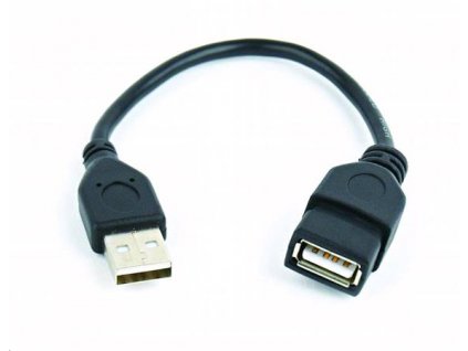 GEMBIRD Kabel USB A-A 15cm 2.0 prodlužovací HQ Black, zlacené kontakty