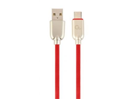 CABLEXPERT Kabel USB 2.0 AM na Type-C kabel (AM/CM), 1m, pogumovaný, červený, blister, PREMIUM QUALITY