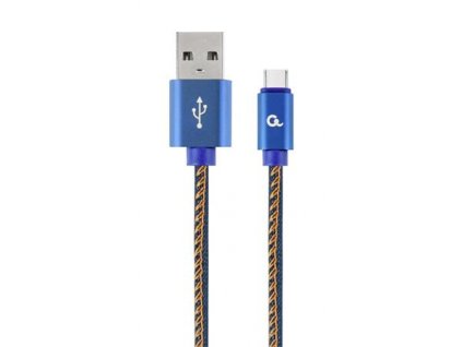CABLEXPERT Kabel USB 2.0 AM na Type-C kabel (AM/CM), 2m, opletený, jeans, blister, PREMIUM QUALITY