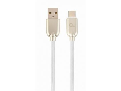 GEMBIRD CABLEXPERT Kabel USB 2.0 AM na Type-C kabel (AM/CM), 2m, pogumovaný, bílý, blister, PREMIUM QUALITY