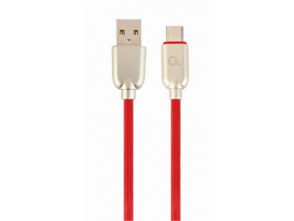 CABLEXPERT Kabel USB 2.0 AM na Type-C kabel (AM/CM), 2m, pogumovaný, červený, blister, PREMIUM QUALITY