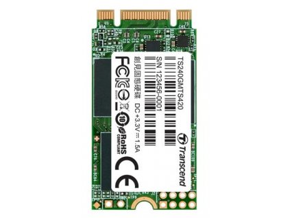 TRANSCEND MTS420S 240GB SSD disk M.2 2242, SATA III (3D TLC), 500MB/s R, 430MB/s W