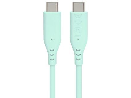 PremiumCord silikonový USB-C 60W, tyrkysový, 1.5m