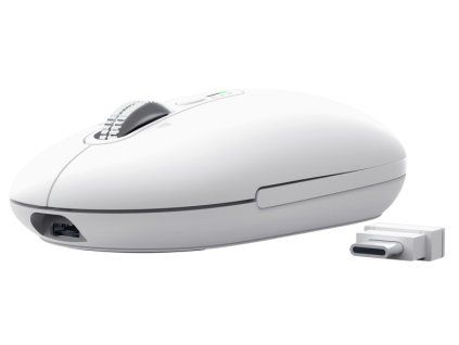 Trust Seron Slim/Kancelářská/Optická/3 200 DPI/USB+BT/Bílá