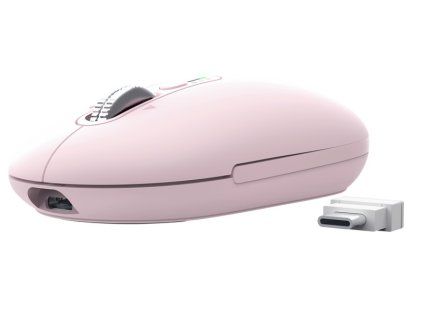Trust Seron Slim/Kancelářská/Optická/3 200 DPI/USB+BT/Růžová