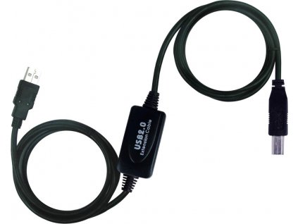 PremiumCord USB 2.0 repeater a propojovací kabel (A/M-B/M)/ 10m/ černý