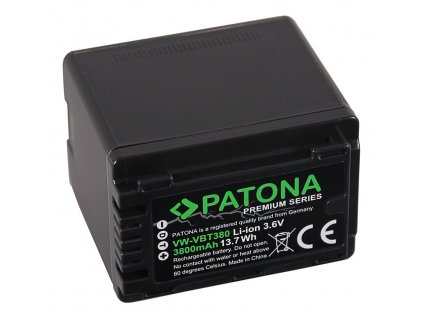 PATONA baterie pro digitální kameru Panasonic VW-VBT380 3800mAh Li-Ion Premium