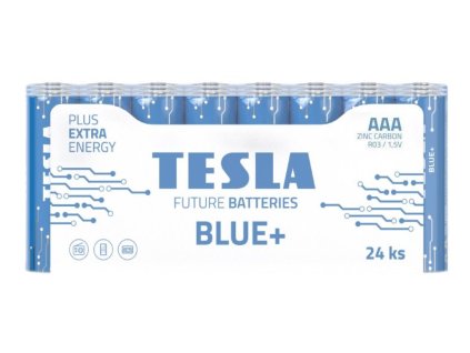 TESLA BLUE+ Zinc Carbon baterie AAA (R03, mikrotužková, fólie) 24 ks