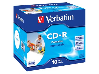 VERBATIM CD-R80 700MB DLP/ 52x/ printable/ jewel/ 10pack