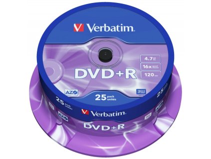 VERBATIM DVD+R 4,7GB/ 16x/ 25pack/ spindle