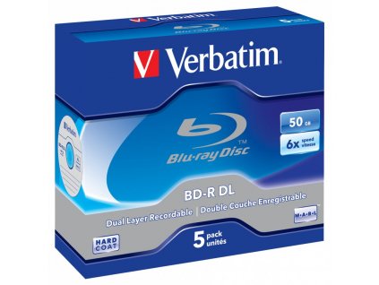 VERBATIM BD-R Blu-Ray DL 50GB/ 6x/ Jewel/ 5pack