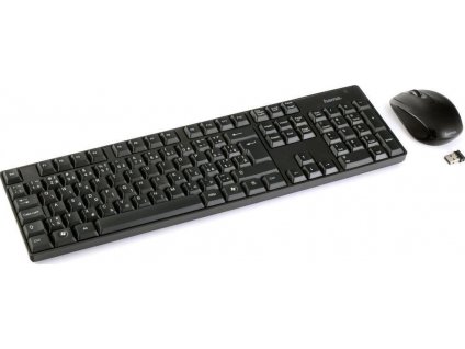 HAMA set RF 2200/ bezdrátová klávesnice + myš/ 2,4GHz/ nano USB/ CZ+SK/ černý
