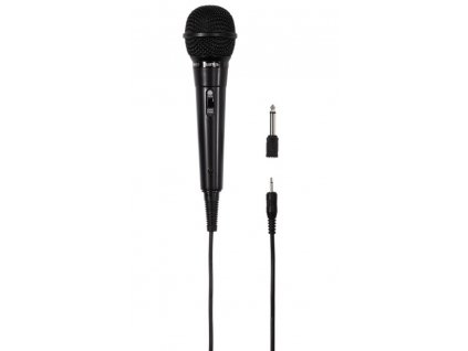 HAMA dynamický mikrofon DM 20/ 6,35 mm jack/ 3,5 mm jack/ 2,5m/ černý