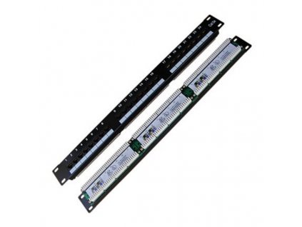 DATACOM Patch panel 19" UTP 24 port CAT5E LSA 1U BK (3x8p)