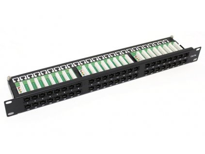 DATACOM Patch panel 19" UTP 48 port CAT5E LSA 1U BK (6x8p)