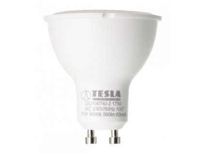 Tesla LED žárovka GU10/7W/230V/560lm/25 000h/4000K denní bílá/100st