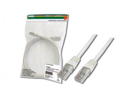 Digitus Patch Cable, UTP, CAT 5e, AWG 26/7, měď, bílý 2m