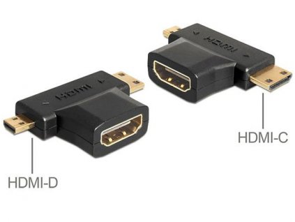 Delock adaptér HDMI-A samice > HDMI-C + HDMI-D samec