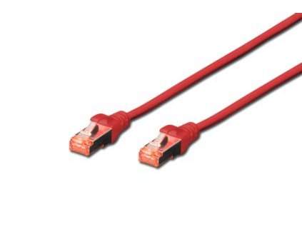 Digitus Patch Cable, S-FTP, CAT 6, AWG 27/7, LSOH, Měď, červený 1m