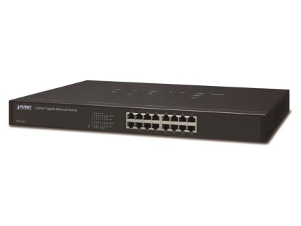 Planet GSW-1601 Switch 16x 10/100/1000, kov, rackmount, fanless