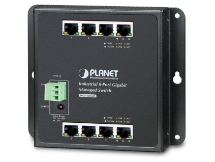 Planet WGS-4215-8T plochý L4 switch, 8x1Gb, 12-48VDC/24VAC, -40~75°C, IP30, fanless