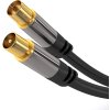 PremiumCord TV antenní HQ propojovací kabel M/F 75Ohm (135dB) 4x stíněný 1,5m