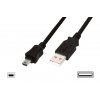Digitus USB kabel USB A samec na B-mini 5pin samec, 2x stíněný, Měď, 1m, černý