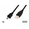 Digitus Připojovací kabel USB 2.0, typ A - mini B (5pin) M / M, 1,0 m, kompatibilní s USB 2.0, UL, bl