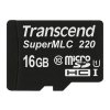 Transcend 16GB microSDHC220I UHS-I U1 (Class 10) SuperMLC průmyslová paměťová karta, 80MB/s R, 45MB/s W, černá