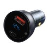Nabíječka do auta Baseus CCKX-C0G Particular Digital Display Dual USB 65W, šedá