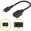 PremiumCord Flexi adaptér HDMI Typ A samice - micro HDMI Typ D samec pro ohebné zapojení