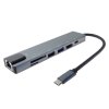 PremiumCord USB-C na HDMI + USB3.0 + USB2.0 + PD + SD/TF + RJ45 adaptér
