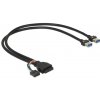 Delock kabel USB 3.0 pin konektor samice + USB 2.0 pin konektor samice > 2 x USB 3.0 A samice 45 cm