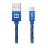 Swissten Datový Kabel Textile Usb / Micro Usb 2,0 M Modrý