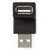NEDIS adaptér USB 2.0/ zástrčka USB-A - zásuvka USB-A zásuvka/ 480 Mbps/ kulatý/ poniklovaný/ PVC/ černý/ blistr