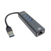 PremiumCord Adapter USB3.0 - RJ45 + 3x USB 3.0