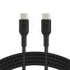 BELKIN kabel oplétaný USB-C - USB-C, 1m, černý