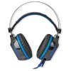 NEDIS herní headset GHST500BK/ drátová sluchátka + mikrofon/ zvuk 7.1/ LED/ USB/ kabel 2,1 m/ černo-modrý