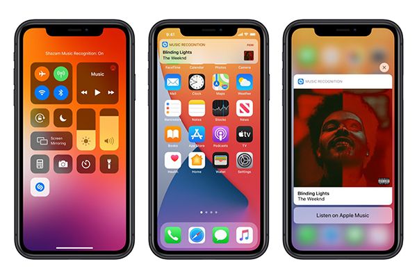 iOS 14.2 beta přidává novou možnost do ovládacího centra - rozpoznání hudby